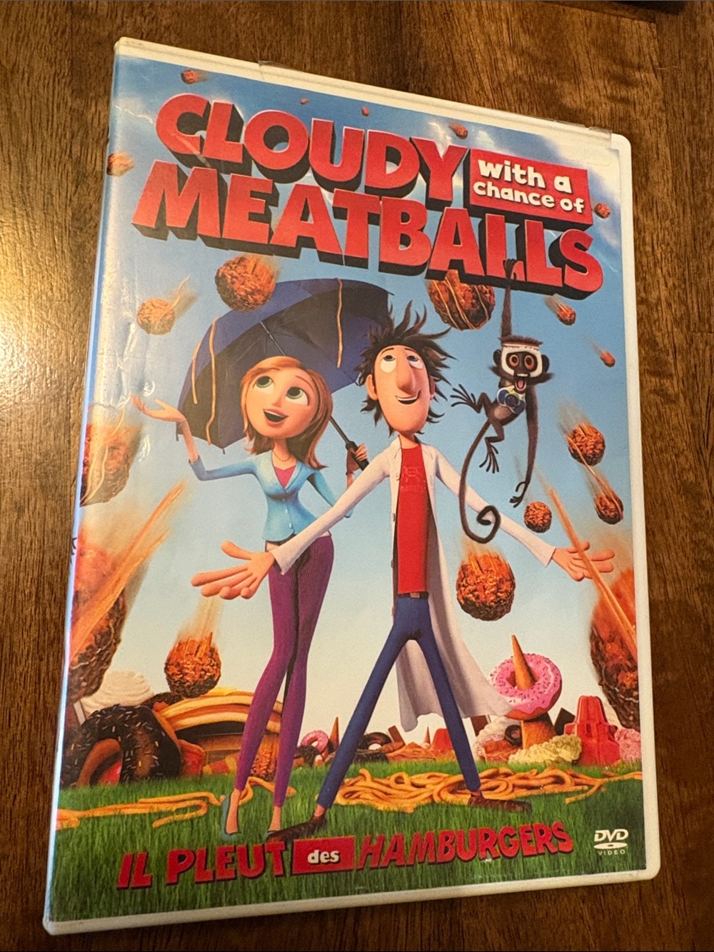 Cloudy with a Chance of Meatballs DVD - Bright Blue & Red Cover